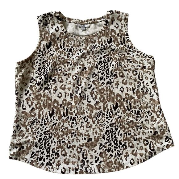 Croft & Barrow Size XXL Animal Print Sleeveless Stretchy Shirt Top - Picture 1 of 7